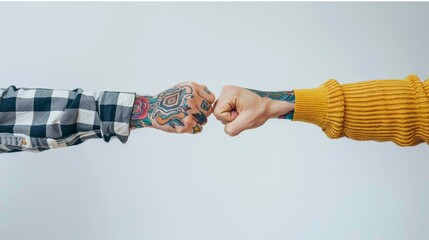 Canvas Print - The tattooed fist bump