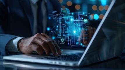 AI technology concept connects big data networks