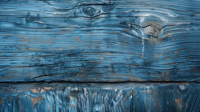 The natural patterns found in the aged blue wooden texture