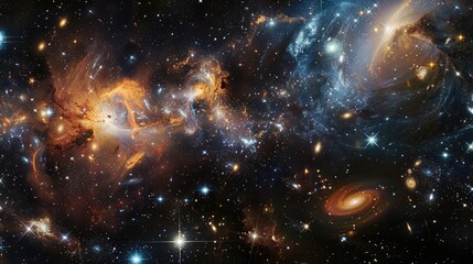 Wall Mural - the nocturnal heavens patterns of stars celestial bodies