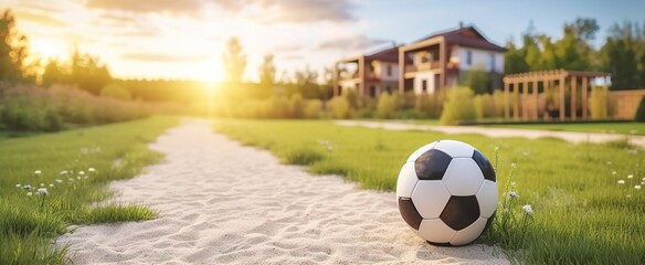 Wall Mural - Colorful abstract soccer background. 