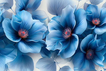 Wall Mural - blue flower 