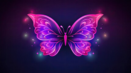 Sticker - background with butterfly