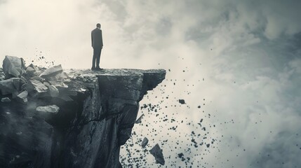 Poster - An entrepreneur overcoming obstacles, depicted through scenes of initial failure transforming into success, symbolizing resilience and determination 
