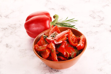 Wall Mural - Pickled red bell pepper in the bowl