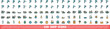 © ylivdesign - 100 ship icons set. Color line set of ship vector icons thin line color flat on white