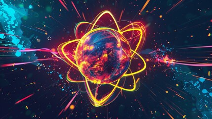 Sticker - Atom graphic background