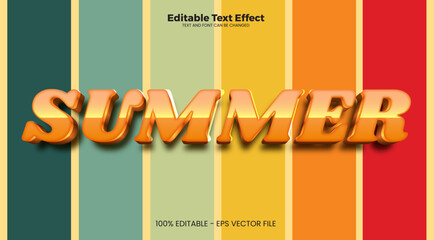 Wall Mural - Summer Holiday editable text effect in modern trend style