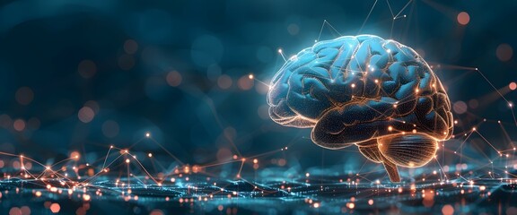 Poster - Futuristic Brain with Illuminated Neural Networks Symbolizing Advancements in Medical Diagnostics