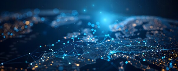 Poster - scandinavia s cyber technology and global data transfer showcased in abstract network design