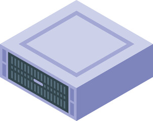 Poster - 3d isometric design of a modern computer server with a minimalist style