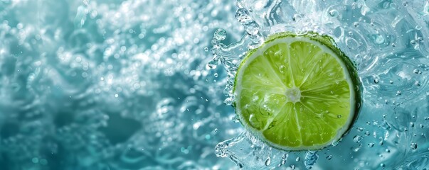 Lime Slice Splashing in Water