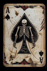 Skeleton Ace of Spades Poker Card