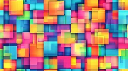 Seamless 8-Bit Block Pixel Art Pattern Background