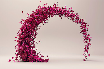 Wall Mural - pink floral heart shape background