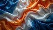 © S A H I N  - Abstract digital background or texture design of dutch flag colors, Netherland Holland national country symbol illustration wavy silk fabric background