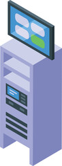 Wall Mural - Isometric vector illustration of a modern computer server rack