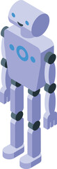 Poster - 3d vector graphic of a futuristic robot in an isometric perspective, ideal for tech concepts