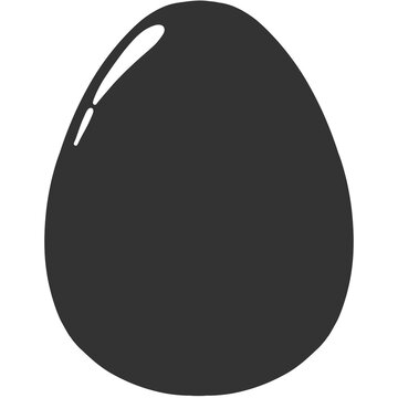 black silhouette egg icon illustration