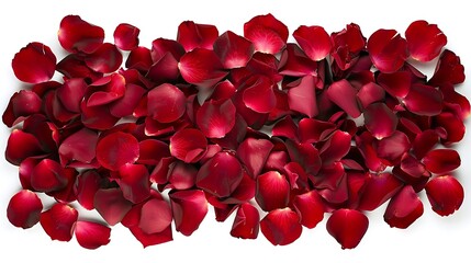 Wall Mural - captivating red rose petals arranged beautifully on transparent canvas.