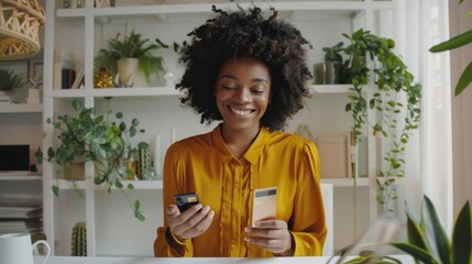 Poster - The woman with phone and credit card