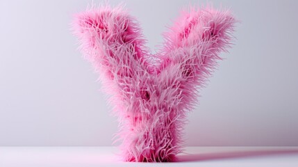 Aufkleber - A decorative pink vase filled with many pink feathers