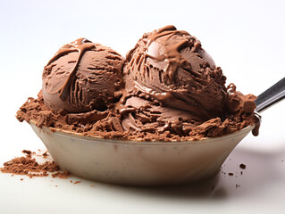 Awesome Scoop of Rich Chocolate Ice Cream with Shavings