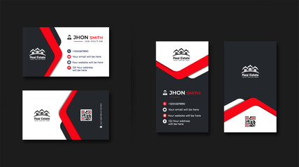 Modern creative professional business card template set design.