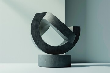 Poster - A figurative sculpture in monochrome colors, resting on a tabletop
