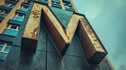 Poster - Close-up shot of letters on a building