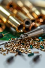 Poster - A photo of a group of screws lying on a flat surface