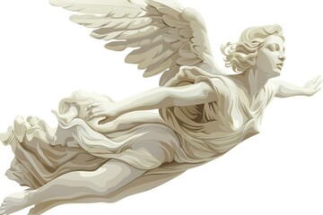 Poster - A beautiful statue of an angel in mid-air, creating a sense of movement and wonder
