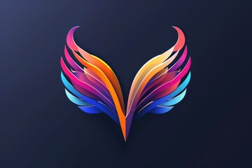 Poster - A vibrant bird logo standing out against a dark backdrop, perfect for branding or design projects