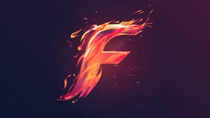 Poster - A burning flame surrounds a single letter F, with sparks flying outwards