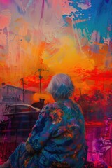 Poster - A person sitting on a bench with a calm and peaceful expression