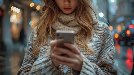 Poster - corporate business woman hands with phone typing and reading online news on executive company experts and top search apps female professional reading email .stock photo