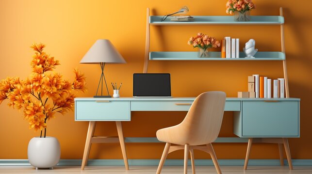 Integrated cable management solutions to maintain a clutter-free workspace and ensure seamless connectivity. Painting Illustration style, Minimal and Simple,