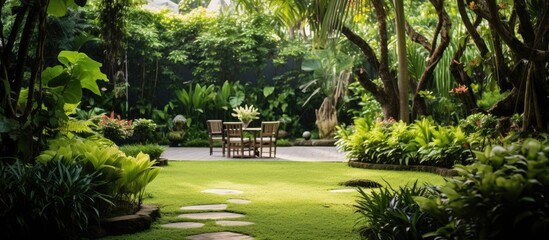 Poster - Green garden in my house. Creative banner. Copyspace image