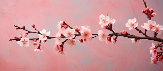 Aufkleber - peach blossom There are many peach blossom in spring Peach is the symbol of Vietnamese lunar new year. Creative banner. Copyspace image