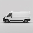 © Susana - White Delivery Van, Side Profile, Perfect for Cargo Transport, Logistics, and Business Branding, Blank Background, Mockup