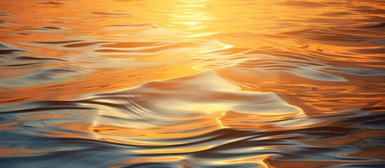 Poster - Close up background of water surface that has been blown to make the sun rise beautifully. Creative banner. Copyspace image
