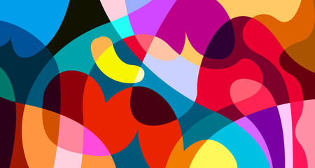 Aufkleber - Colorful abstract fluid geometric background