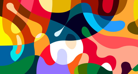 Aufkleber - Colorful abstract fluid geometric background