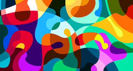 Aufkleber - Colorful abstract fluid geometric background