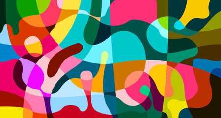 Aufkleber - Colorful abstract fluid geometric background