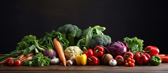 Aufkleber - Different fresh vegetables on the table. Creative banner. Copyspace image