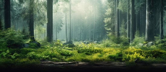 Poster - Forest landscape for background. Creative banner. Copyspace image