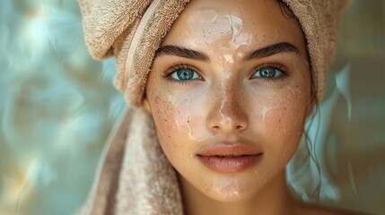 Poster - beauty woman healthy clean skin beautiful female young model beauty and spa .stock illustration