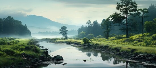 Aufkleber - The clear river is flowing. Creative banner. Copyspace image