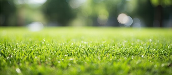 Poster - lawn green grass background blurred edges. Creative banner. Copyspace image